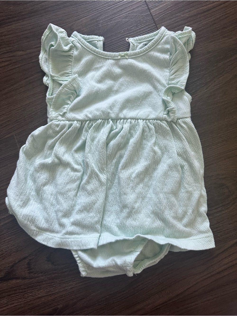 Carters 9M Baby Girl Mint Green Ruffle Romper